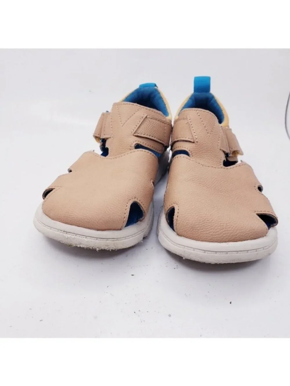 Toms Tan Caity Fisherman Honey Nubuck Faux Leather Sandals Girls Toddler Size 10